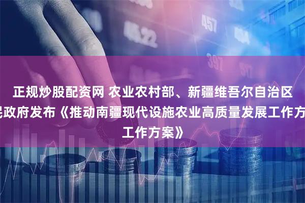 正规炒股配资网 农业农村部、新疆维吾尔自治区人民政府发布《推动南疆现代设施农业高质量发展工作方案》